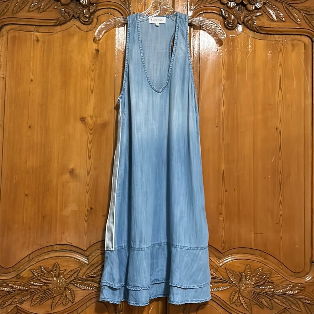 Bella Dahl Chambray Side Stripe Dress - Picture 3 of 6